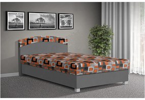 Nabytekmorava Čalúnená posteľ s úložným priestorom Aurelie 140x200cm čalúnenie: Oranžová / Mega 023 oranžová
