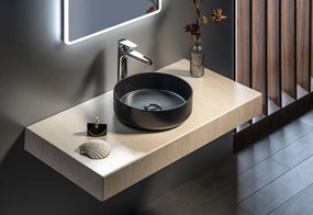Isvea Isvea, INFINITY ROUND keramické umývadlo na dosku, priemer 36cm, čierna matná, 10NF65036-2N