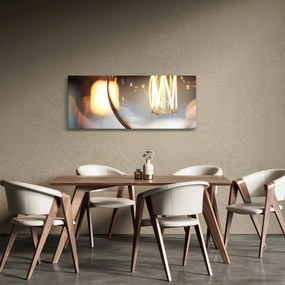 Obraz svietiacej žiarovky (120x50 cm)