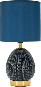 Modrá keramická stolová lampa s textilným tienidlom (výška 30,5 cm) Flavi – Mauro Ferretti