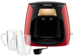 Sencor - Kávovar s dvomi hrnčekami 500W/230V červená/čierna
