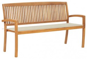 vidaXL Stohovateľná záhradná lavička s podložkou 159 cm tíkový masív-
