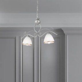 Luster na reťazi RETRO 2xE27/60W/230V strieborná