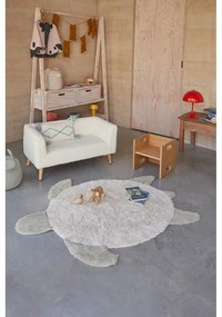 Béžový prateľný ručne tkaný bavlnený detský koberec 110x130 cm Sea Turtle – Lorena Canals