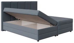 Čalúnená posteľ s pružinovou matracom a úložným priestorom ISABEL 180x200 sivá