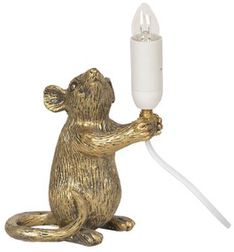 Základňa stolná lampa zlatá Myška s patinou - 15 * 8 * 19 cm