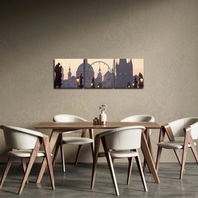 Obraz - Karlov most (s hodinami) (90x30 cm)