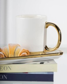 Keramický hrnček s lyžičkou Lana White 300 ml