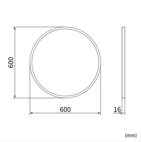 Erga Round, okrúhle zrkadlo 60cm, zlatý rám, ERG-V01-ROUND-6060-GD