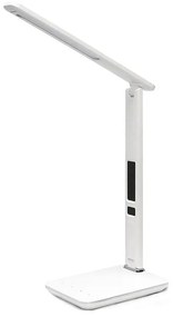 Immax 08934L - LED Stolná lampa s displejom KINGFISHER LED/9W/230V biela