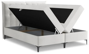 Svetlosivá boxspring posteľ s úložným priestorom 140x200 cm Mikana – Makamii