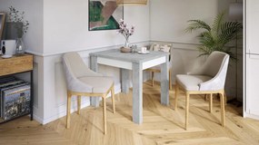 FONTE Svetlý Betón Ateliér / Biely Mat - KLASICKÝ STÔL DO KUCHYNE/OBÝVACEJ IZBY 85x75 ROZKLADANÝ DO 130   cm!