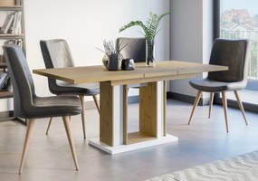 Rozkladací jedálenský stôl Gump dub artisan/bialy