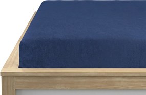 Fleecová napínacia obliečka MOLTON námornícky modrá 90 x 200 cm