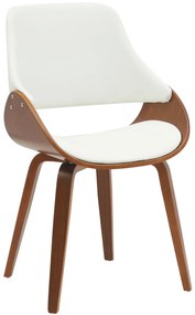 Jedálenská stolička Vangale - koženka - Orech / Biela