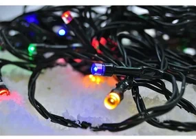 Solight Svetelná vonkajšia reťaz 50 LED s časovačom, 5 m, farebná