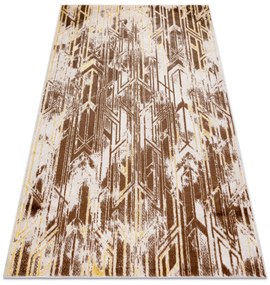 Moderný MEFE koberec B402 Vintage - Štrukturálny,  dve vrstvy  rúna tmavo-béžová