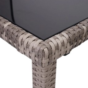 Záhradný stôl HWC-G19, polyratan,120x75cm - sivohnedá