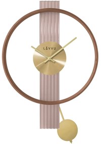 Luxusné drevené hodiny LAVVU ART DECO so zlatými detailmi LCT4090