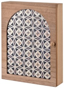 Skříňka na klíče STACY Pattern 26x20 cm hnědá