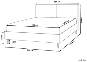 Posteľ z umelej kože 160 x 200 cm zlatohnedá LIMANTON Beliani