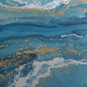 Obraz - Bledomodrý mramor so zlatom II. (90x60 cm)