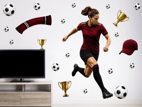 Futbalistka Sparta Praha úpravy na prianie športové nálepky na stenu hárok 41 x 75 cm