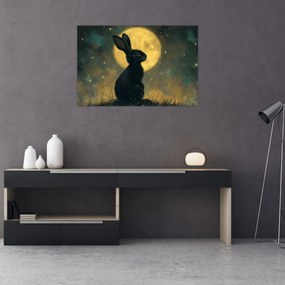 Obraz - Zajac s mesiacom (90x60 cm)