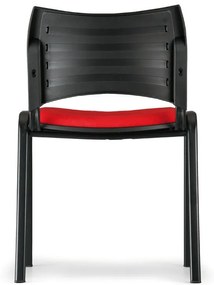 Konferenčná stolička SMART, chrómované nohy, bez podpierok rúk, čierna