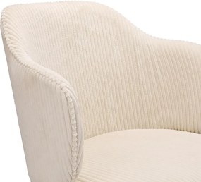 JU Stolička AMELIA, sedák z krémového kordového materiálu, kovová podnož