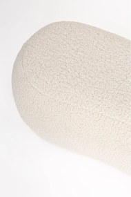 Krémovobiela polstrovaná lavica z textílie buklé Noxx – White Label