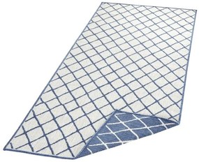 NORTHRUGS - Hanse Home koberce Kusový koberec Twin-Wendeteppiche 103119 blau creme – na von aj na doma - 80x250 cm
