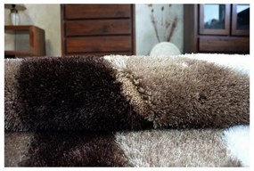 Luxusný kusový koberec Shaggy Space hnedý 80x150cm