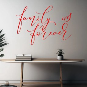 Veselá Stena Samolepka Family is forever Farba: červená, Veľkosť: 80 x 57 cm