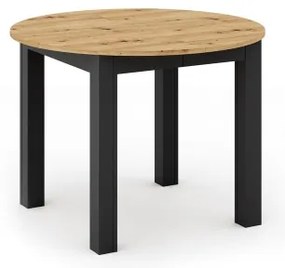 Rozkladací jedálenský stôl WILY dub artisan/čierna