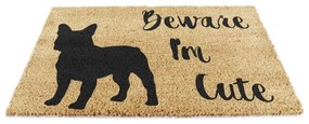 Rohožka z kokosového vlákna 40x60 cm Beware I'm Cute French Bulldog – Artsy Doormats