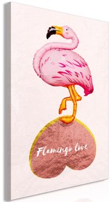 Artgeist Obraz - Flamingo in Love (1 Part) Vertical Veľkosť: 60x90, Verzia: Premium Print
