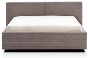 Svetlohnedá čalúnená dvojlôžková posteľ s úložným priestorom s roštom 140x200 cm Cube – Meise Möbel