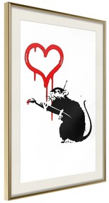 Artgeist Plagát - Love Rat [Poster] Veľkosť: 30x45, Verzia: Zlatý rám s passe-partout