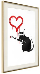 Artgeist Plagát - Love Rat [Poster] Veľkosť: 20x30, Verzia: Čierny rám s passe-partout