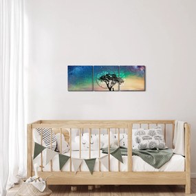 Obraz - Odpočinok pod hviezdami (s hodinami) (90x30 cm)