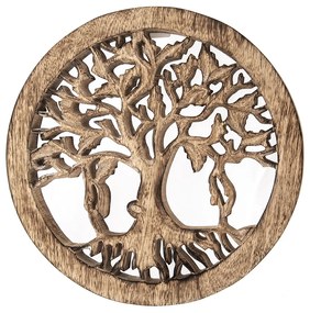 InDecor Strom života z mangového dreva, 26,5 x 26,5 x 2 cm