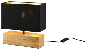 Stolová lampa s textilným tienidlom v čierno-prírodnej farbe (výška 30 cm) Woody – Reality