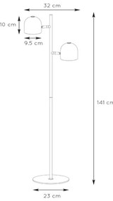 Lucide 03703/10/30 - LED stojacia lampa SKANSKA-LED 2xLED/5W/230V čierna