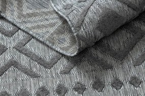 Koberec SOLE D3852 Boho, romby - ploské tkanie sivý