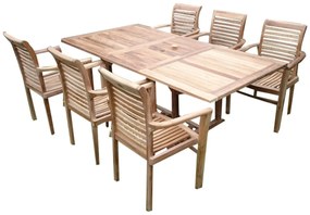 TEXIM BALI I - záhradný jedálenský stôl + 6 x kreslo STUCKING/NEW, teak