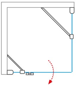 Roltechnik Štvorcový sprchovací kút CORNER ELEGANT LEFT 90 cm 90 cm