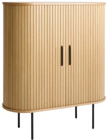 Vinotéka v dekore duba s posuvnými dverami v prírodnej farbe 100x118x40 cm Nola – Unique Furniture