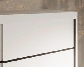 ŠATNÍKOVÁ SKRIŇA GABY SO ZRKADLOM BIELA 150 cm