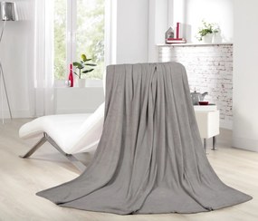 Fleecová deka Lara 220x240 cm, šedo-strieborná